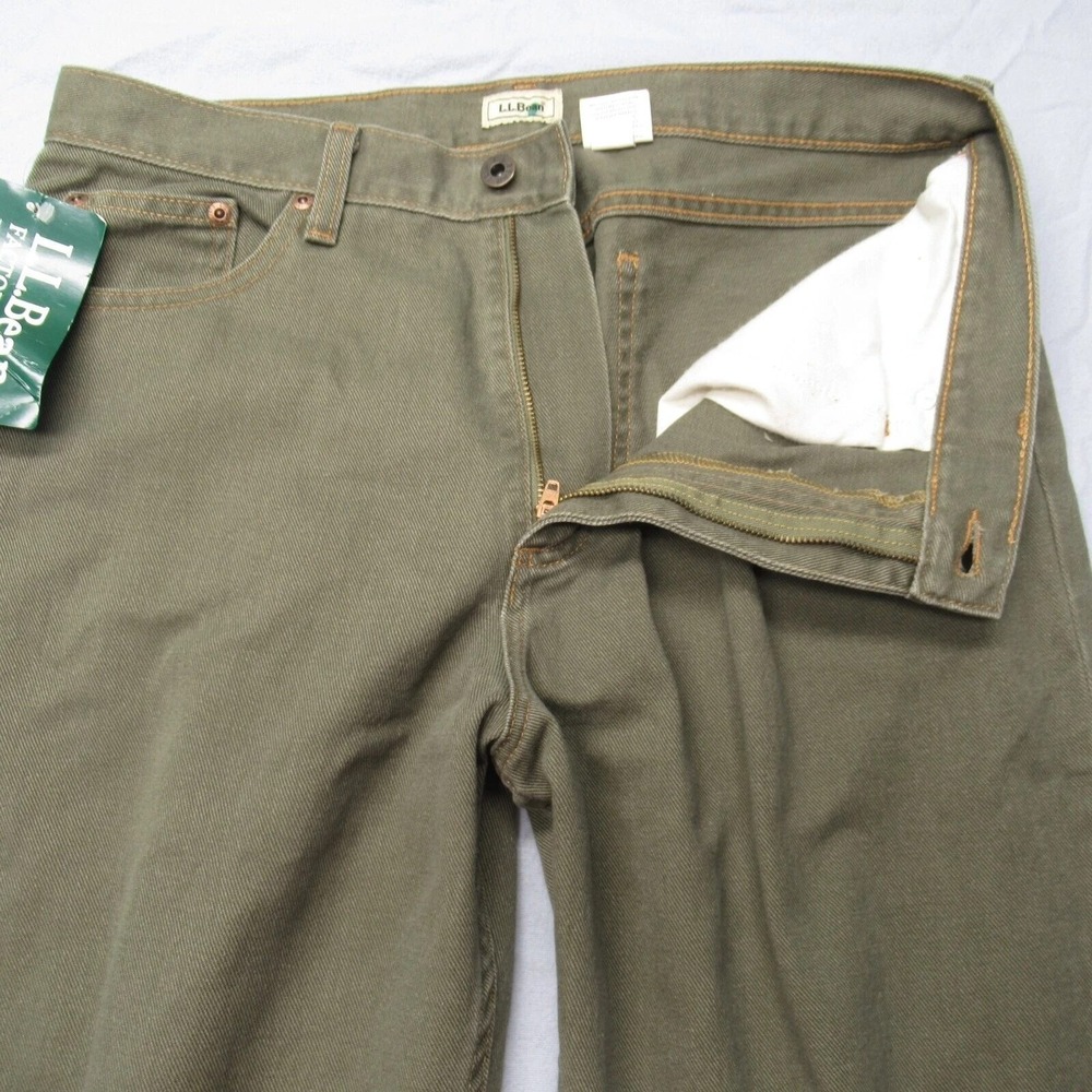 LL Bean Jeans Womens 14 Regular Green Straight Leg Classic Fit Bootcut 32x30 NEW - Picture 5 of 13